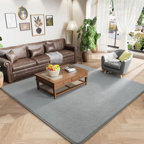Miniatura 61 de Amearea Alfombras Modernas de Área para Dormitorio Sala de Estar, 4x6 Pies Gris Alfombra de Espuma Viscoelástica Engrosada, Alfombras Mullidas