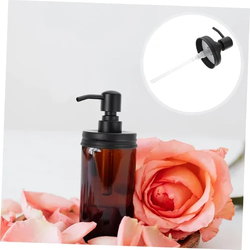 Miniatura 3 de SHOWERORO 1 bomba de jabón de acero inoxidable para frasco, elegante dispensador de jabón líquido, compatible con frascos de boca regular, repuesto