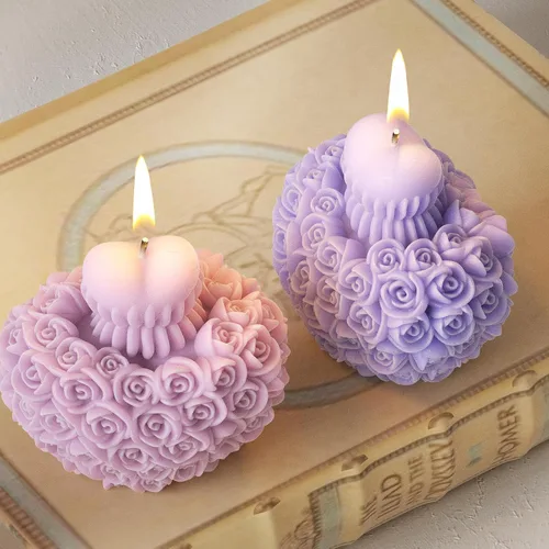 Molde de Fundición de Resina de Flor Rosa Corazón Peonía - Moldes de Silicona de Fundición de Resina para Decoración del Hogar y Fabricación de