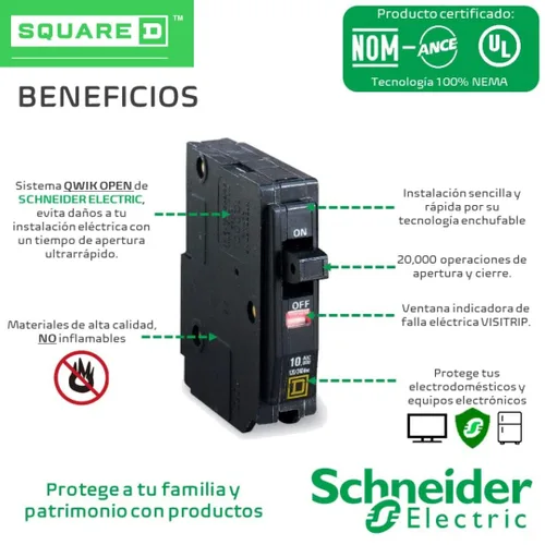 Miniatura 2 de Square D SQD QO330; CB 3P 240V 30A, negro
