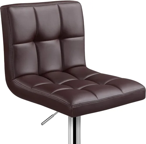 Miniatura 5 de Topeakmart Taburetes de bar modernos de altura ajustable, taburete giratorio de piel sintética, silla trasera de isla de cocina, taburete giratorio