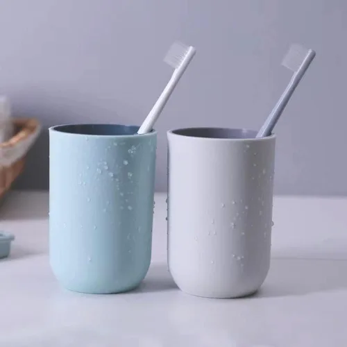 Miniatura 4 de Juego de 2 vasos irrompibles reutilizables para cepillos de dientes, vasos de plástico para cepillos de dientes, 10.1 fl oz/10.5 onzas, aptos