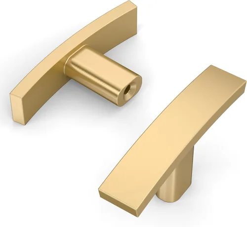 Miniatura 28 de Amerdeco - Paquete de 10 tiradores de oro cepillado de 3 pulgadas (76mm) para armarios de cocina, herrajes para gabinetes, tiradores de cocina