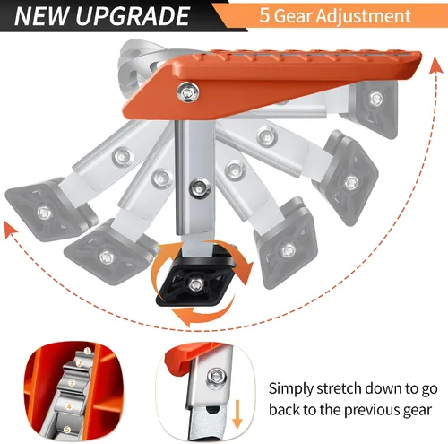 Miniatura 2 de TOOENJOY Gancho universal de 5 ángulos para puerta de coche, pedal plegable, fácil acceso, techo de automóvil, acero y goma con capacidad para hasta