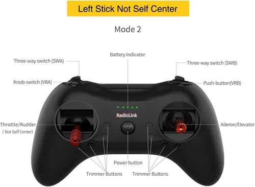 Miniatura 3 de Radiolink T8S 8 canales 2.4G RC tamaño bolsillo transmisor y receptor R8EF RX, control remoto de radio, batería recargable incorporada 1S para Quad