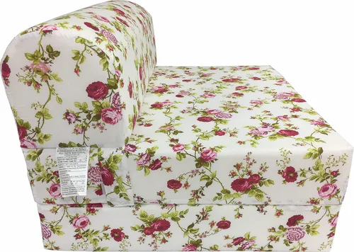D&D Futon Furniture Cama plegable de 70 x 32 x 6 pulgadas, color rojo y blanco, silla plegable para invitados, sofá, espuma de alta densidad, 1.8