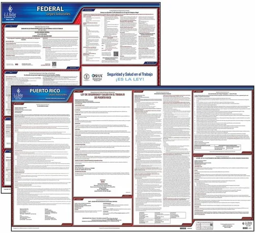 Miniatura 7 de Juego de carteles de la ley laboral federal y de Puerto Rico 2026 (inglés, estado de relaciones públicas) - Pósteres laminados que cumplen