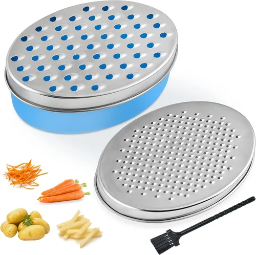 Miniatura 8 de Rallador de queso redondo compacto negro con recipiente de almacenamiento de alimentos y molinillo de tapa para parmesano duro, jengibre, verduras