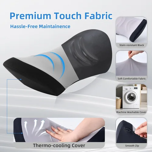 Miniatura 3 de Almohada de apoyo lumbar para silla de oficina - Almohada lumbar para coche - Almohada ergonómica de apoyo lumbar para cojín de apoyo de la espalda