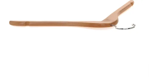 Miniatura 4 de Perchas de madera semicurvadas de calidad, paquete de 10 perchas de madera maciza con acabado liso con gancho giratorio, chaqueta, pantalón, perchas