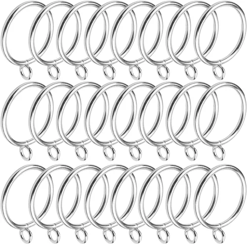 Miniatura 19 de MroMax Anillos de cortina con ojales, anillos de cortina negros de metal de 1-1/2 pulgadas de diámetro interior de 1.496 in de diámetro, anillos