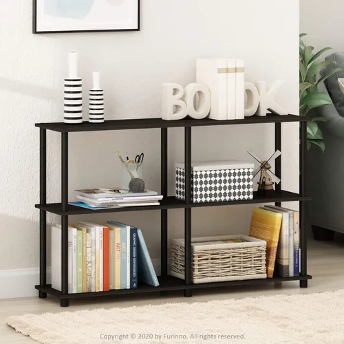 Miniatura 2 de Furinno TURN-N-TUBE - Estantes de almacenamiento, Estante de 3 niveles de 47.4" de ancho para libros, Estante de esquina, Estantes abiertos sin