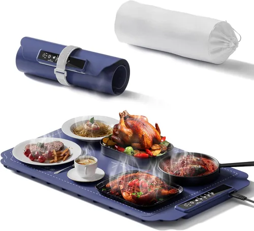 Miniatura 9 de Tapete de calentamiento para alimentos, bandeja de calentamiento eléctrica, bandeja de calentamiento eléctrico de grafeno de superficie completa