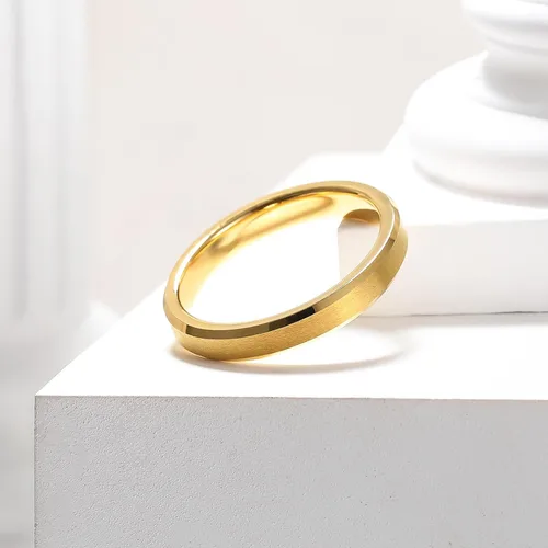 Miniatura 68 de King Will Anillo de boda de tungsteno para hombre, disponible en 15/64 a 25/64 de pulgada (6 a 10 mm), negro/plata, acabado mate, borde pulido