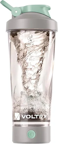 Miniatura 20 de VOLTRX Botella mezcladora eléctrica de proteínas de alta calidad, hecha con Tritan, sin BPA, vaso mezclador portátil Vortex de 24 onzas/vasos Verde