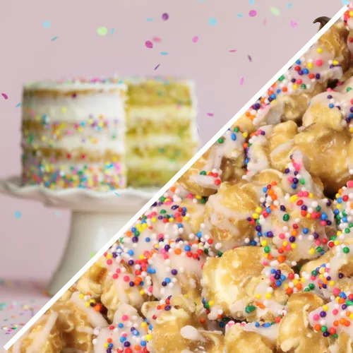 Miniatura 3 de Its Delish - Palomitas de maíz gourmet con sabor a pastel de cumpleaños con temática de pastel de cumpleaños, palomitas de maíz con arco iris sin