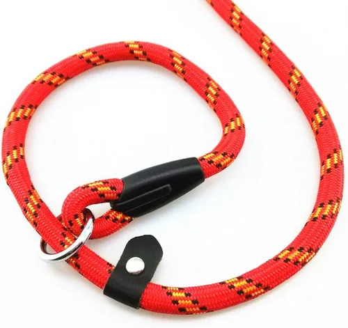 Miniatura 3 de yueton Correa de nailon para perro mascota Correa ajustable Loop Slip Lead (rojo)