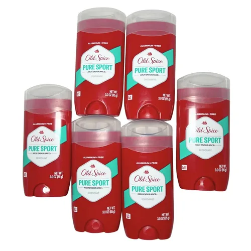 Old Spice Desodorante de alta resistencia para hombres, Pure Sport, 3 onzas / 3.00 oz x 6 unidades