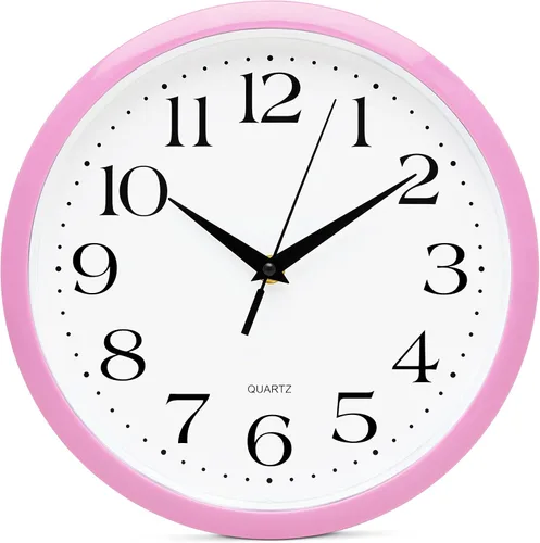 Miniatura 8 de Bernhard Products - Reloj de cuarzo de pared rojo, silencioso, sin tictac, 12 pulgadas, a pila, redondo, fácil de leer