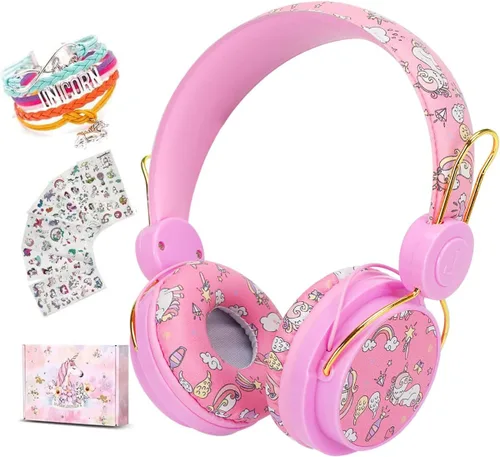 Miniatura 8 de SVYHUOK Auriculares inalámbricos de oreja de gato para niños con micrófono, auriculares Bluetooth sobre la oreja para la escuela, teléfonos