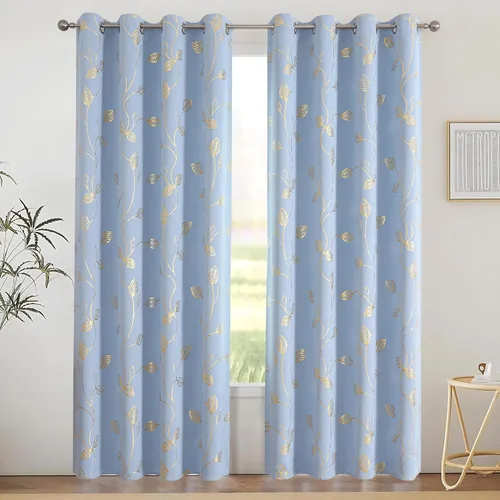Miniatura 22 de BUHUA - Cortinas opacas blancas, cortinas plateadas, juego de 2 paneles de cortinas con ojales para dormitorio, elegante tratamiento de ventana