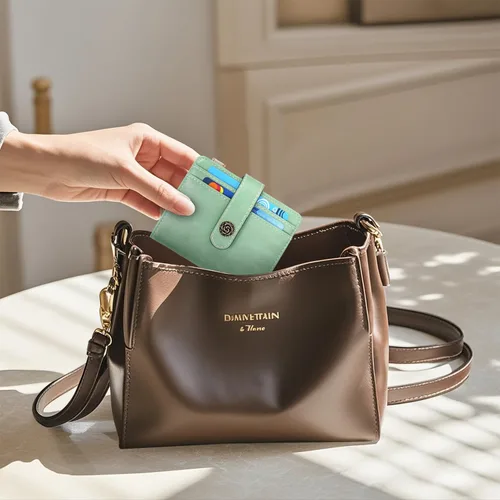 Miniatura 6 de APHISON Cartera pequeña para mujer, con bloqueo Rfid, de piel, delgada, plegable, con tarjetero y bolsillo para monedas