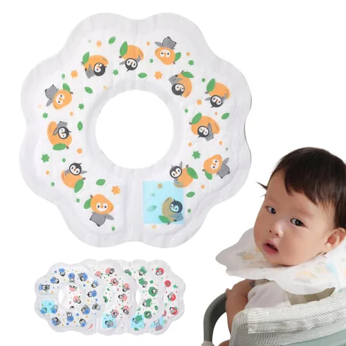 Baberos desechables para babear, paquete individual de 24 para niños pequeños, ajustables con broches, baberos de bebé de 10.24 x 11.02 pulgadas 【24