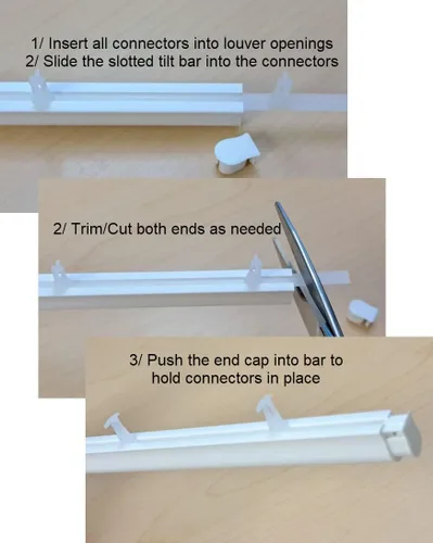 Miniatura 4 de Conector deslizante de reparación de obturador para obturador de polisatín (2 Conectar 3.25 "espaciamiento central)