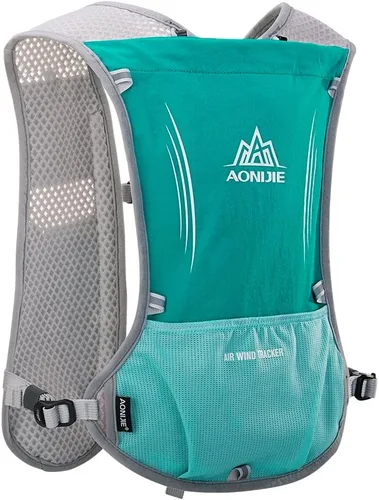 Miniatura 4 de AONIJIE Hydration Vest Pack Backpack 5L 5.5L Marathoner Running Vest Race Hydration for Women and Men Trail Run Hiking Jogging Vejiga verde menta