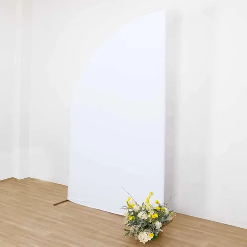 Miniatura 100 de Efavormart - Juego de 4 fundas de elastano beige para arco de media luna, fundas de telón de fondo Chiara de 2.5 pies a 7 pies para escenarios