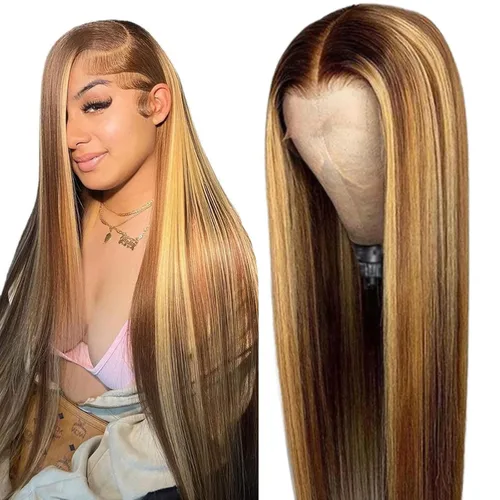 Miniatura 11 de Cypha 1B/27 Ombre Lace Front Wig Human Hair Straight 13x6 HD Lace Frontal Wigs Human Hair Pre Plucked 180% Density Highlight Lace Front Colored Wig