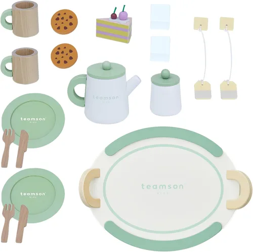 Miniatura 2 de Teamson Kids Little Chef Frankfurt - Juego de accesorios de madera para fiesta de té, 20 piezas, con comida y tazas