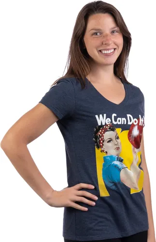 Miniatura 3 de Rosie The Bowler - Camiseta divertida con cuello en V para mujer