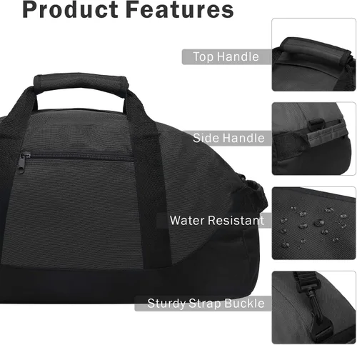 Miniatura 5 de BuyAgain Bolsa de lona de 18 pulgadas, bolsa deportiva de viaje para gimnasio con asa superior para hombres o mujeres