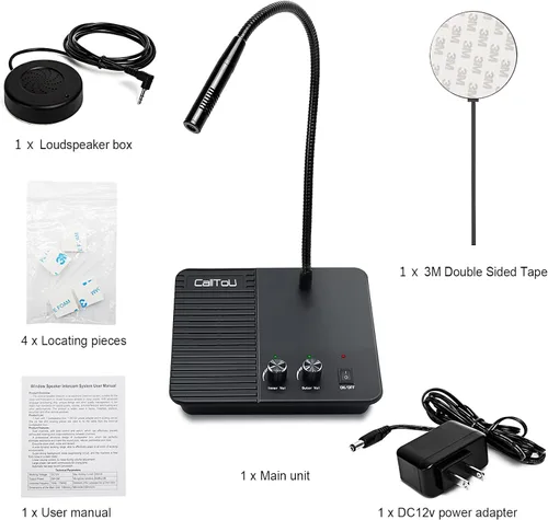 Miniatura 8 de CallToU Sistema de intercomunicación con altavoz de ventana, intercomunicación de 2 vías, antiinterferencia, micrófono, contador, intercomunicador