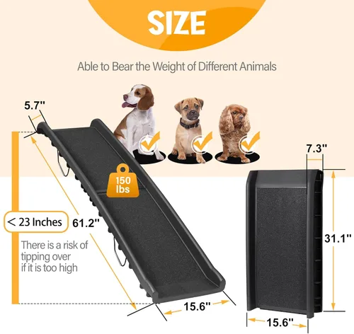 Miniatura 5 de ZENY Rampas plegables portátiles para perros, para SUV, camión, rampa de coche, escalera para mascotas, rampa antideslizante para mascotas