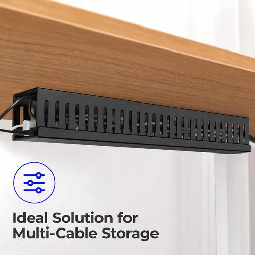 Miniatura 5 de Yecaye Paquete de 2 cables de 31 pulgadas, gestión de cables de PVC extra grande para debajo del escritorio, sin taladro, canal de alambre