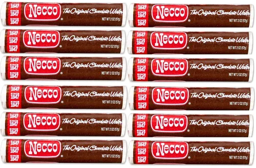 Miniatura 3 de Necco Wafers Original - Rollos de caramelo duro con sabor a chocolate, paquete de 6 rollos, 2.02 onzas