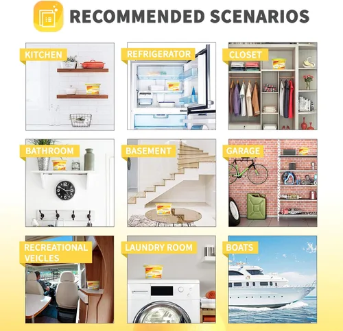 Miniatura 6 de Vacplus Paquete de 6 absorbentes de humedad, cajas de absorción de humedad portátiles para tu baño, armario y automóvil, deshumidificador