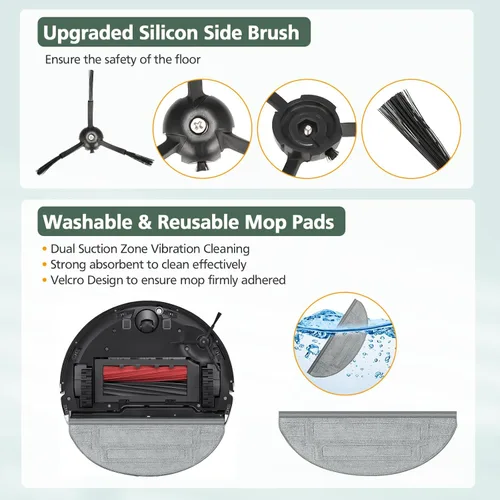 Miniatura 5 de isinlive Kit de accesorios compatible con Roborock S8 Pro Ultra Robot Aspirador, 1 juego de cepillo principal, 1 cepillo rodante, 4 filtros HEPA, 4