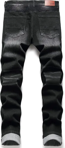 Miniatura 2 de AITITIA Jeans de motociclista de ajuste regular para hombre
