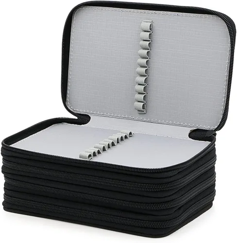 Miniatura 3 de Práctico estuche escolar de tela Oxford con 72 ranuras para lápices, de BTSKY®, Negro