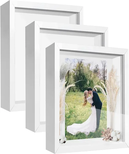Miniatura 13 de Caja expositora de 8 x 8 pulgadas con calcomanías de letras, vitrina para recuerdos, artículos de bebé, recuerdos de boda, manualidades, boletos