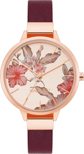 Miniatura 10 de Nine West Reloj de mujer con esfera floral y correa lisa