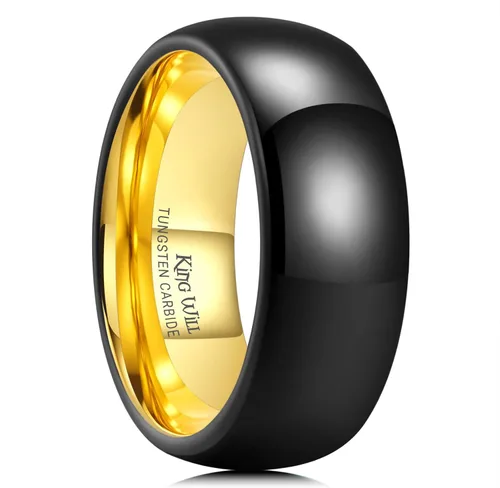 Miniatura 125 de King Will Alianza de boda de carburo de tungsteno para hombres y mujeres, anillos de promesa para parejas abovedados de alto pulido