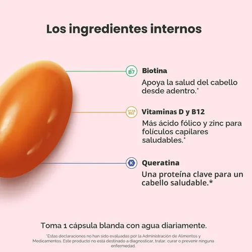 Miniatura 2 de OLLY - Cápsulas suaves Ultra Strength para fortalecimiento del cabello, promueven la salud y el crecimiento del cabello, con biotina, queratina