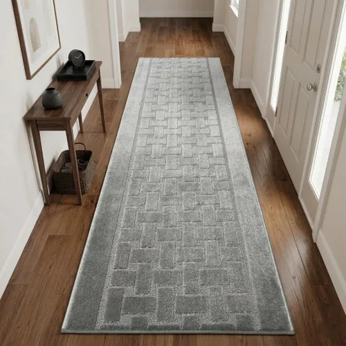 Miniatura 7 de Alfombra de pasillo de 12 pies de largo, color gris, antideslizante y lavable con respaldo de goma, alfombra personalizada para cocina, pasillo