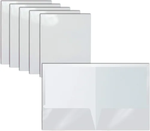 Miniatura 16 de Better Office Products Carpetas de papel azul laminado brillante de 2 bolsillos, tamaño carta, portafolios de papel azul, caja de 25
