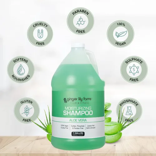 Miniatura 4 de Ginger Lily Farms Club & Fitness Champú hidratante para todo tipo de cabello, 100% vegano y libre de crueldad, aroma a aloe vera, repuesto de 1
