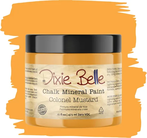Miniatura 348 de Dixie Belle Paint Company - Pintura con acabado de tiza para muebles, color negro (Caviar), 1 galón, 128 fl oz, pintura mineral color rosa intenso